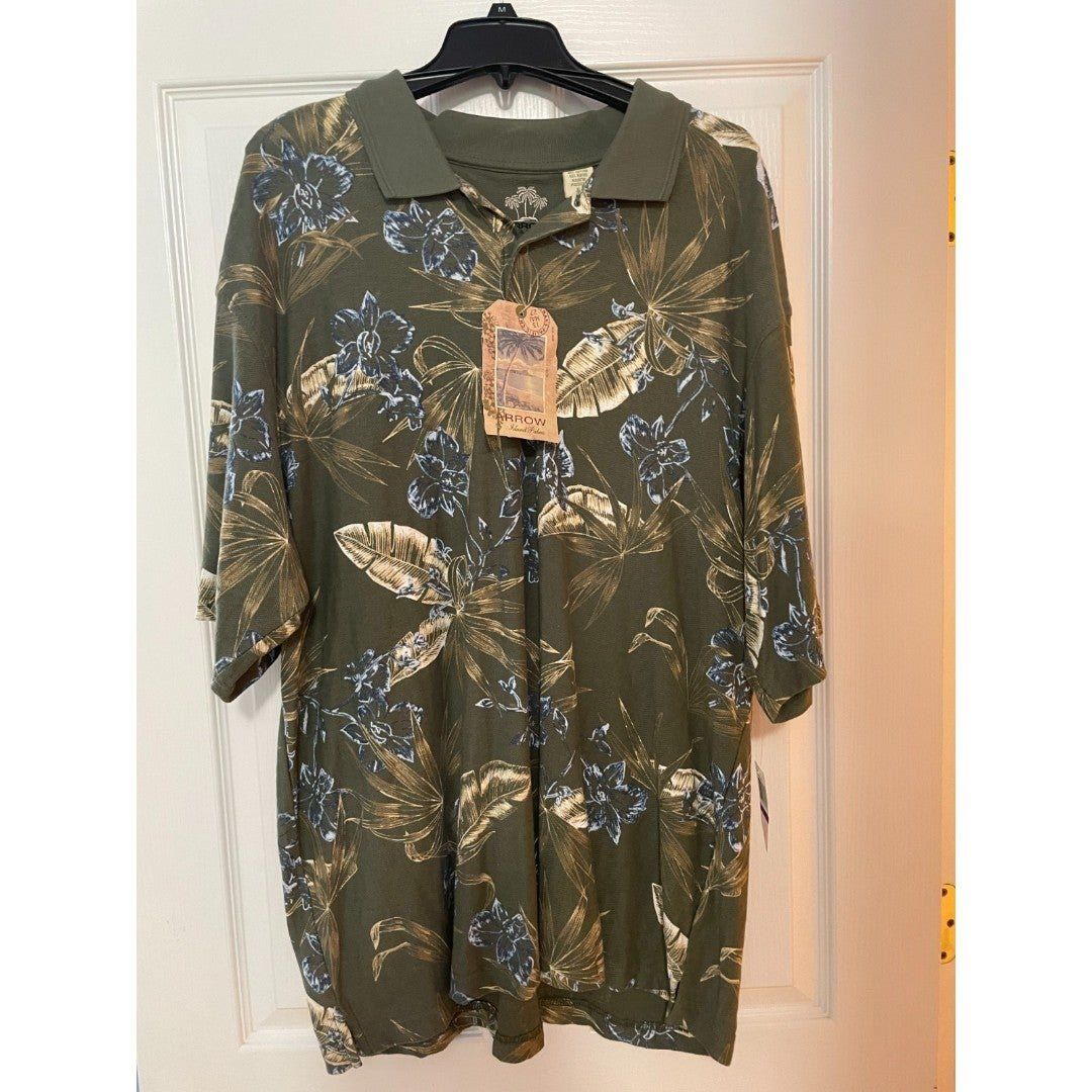 Arrow Island Palms Gold Shirt Xxl Brand New